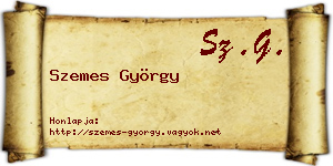 Szemes György névjegykártya